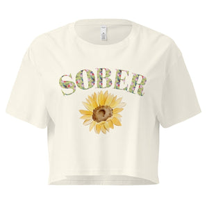 SOBER – Chinoiserie Sunflower Women’s Crop Top - XS | Sobervation