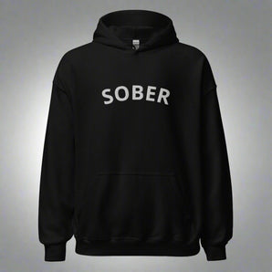 SOBER Embroidered Hoodie - Premium Recovery Streetwear - Black / S | Sobervation