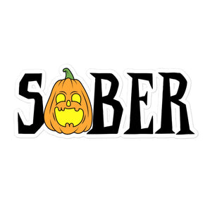 Sober Halloween Pumpkin Vinyl Sticker - 5.5″×5.5″ Sticker - Sobervation