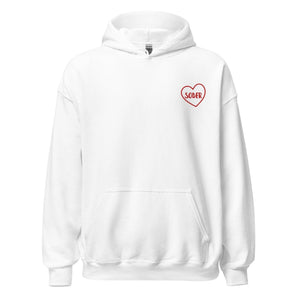 Sober in a Heart Embroidered Hoodie – Comfortable Clarity - White / S | Sobervation