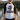 Sober Squad Skull Wave Raglan Shirt – 3/4 Sleeve Baseball Tee - White/Black / XS | Sobervation