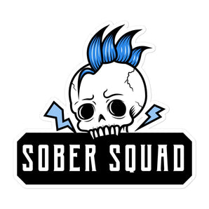 Sober Squad Vinyl Sticker - Blue Skull Recovery Sticker - 5.5″×5.5″ | Sobervation