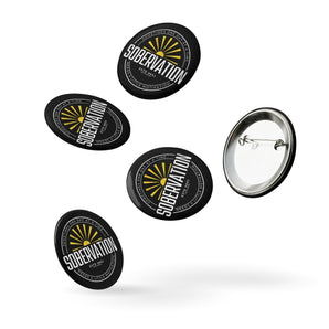 Sobervation Pin Buttons Set – Printed Logo (5-Pack) - Default Title | Sobervation