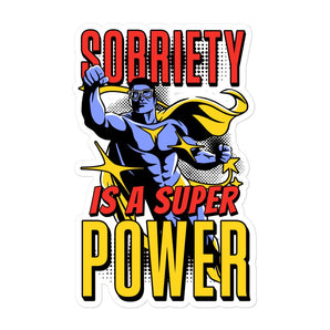 Sobriety Superpower Comic Vinyl Sticker - Durable Waterproof Decal - 5.5″×5.5″ | Sobervation