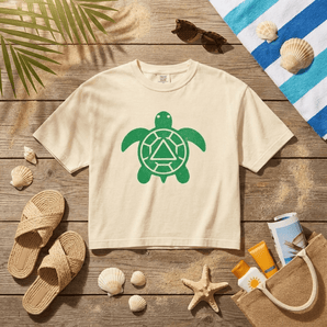 The Recovery Turtle – Women's Boxy Tee | Grounded, Strong & Sober - Ivory / S | Sobervation