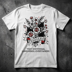 Triggers Sobriety T-Shirt | Sober Translations Recovery Tee - S Graphic Print T Shirt - Sobervation