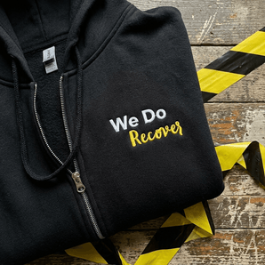 We Do Recover - Embroidered Zip Hoodie | Recovery Streetwear -S Embroidered Zip Up Hoodie - Sobervation