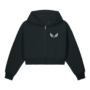 Wings of Recovery Embroidered Women's Heavyweight Zip Hoodie -S Sculpted Heavyweight Zip-Thru Hoodie - Sobervation