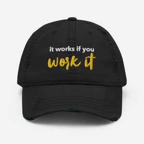 It Works If You Work It Embroidered Dad Hat - 12 Steps Recovery Cap - Black | Sobervation