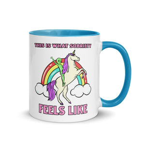 This Is What Sobriety Feels Like Rainbow Mug - 11oz Alien Unicorn Cup - Blue | Sobervation