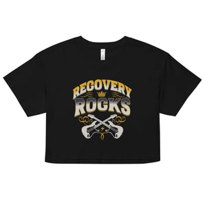 Recovery Rocks Crop Top - Amplify Your Comeback Women's Apparel - XS | Sobervation