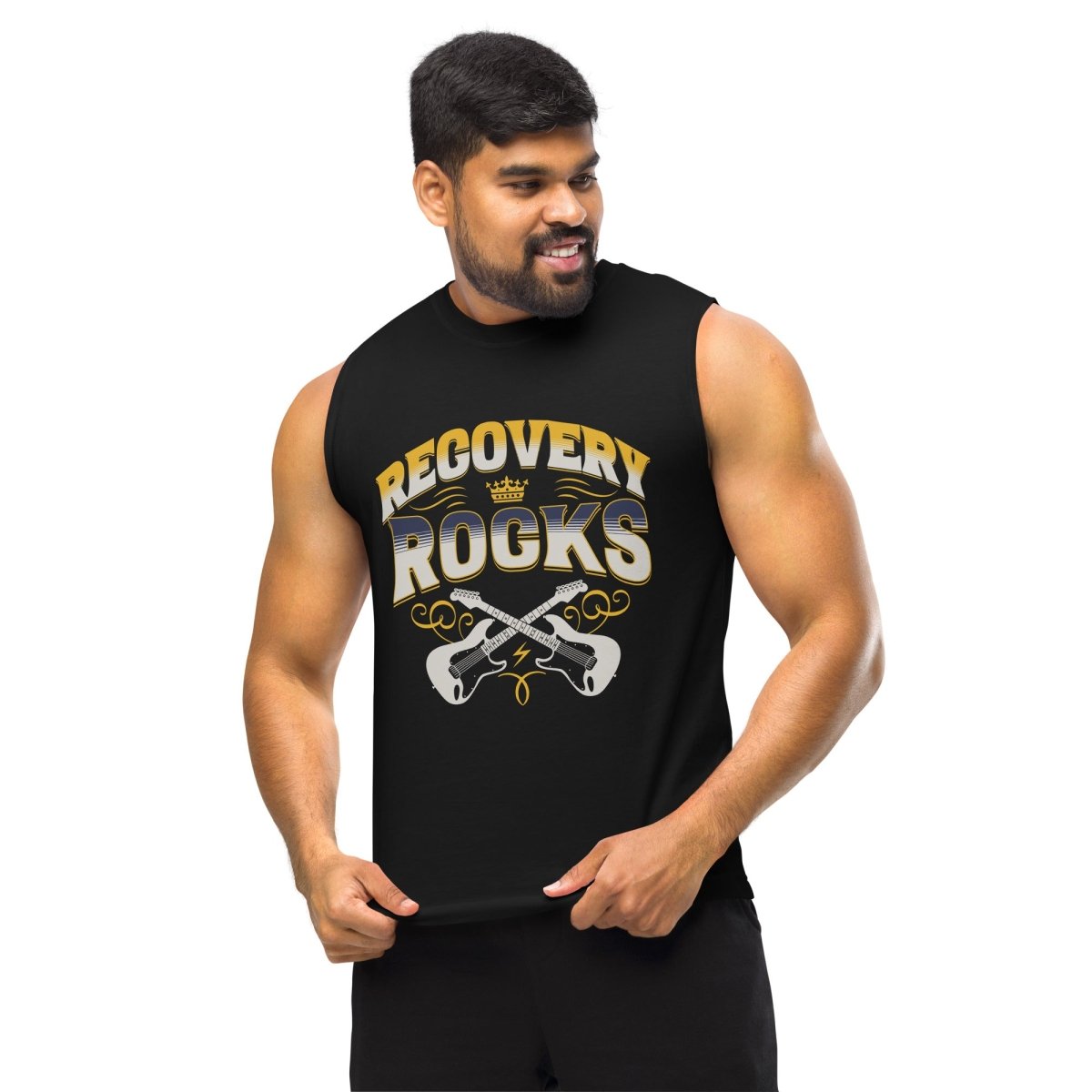Recovery Rocks Muscle Tee | Amplify Your Comeback Tank Top - Sobervation