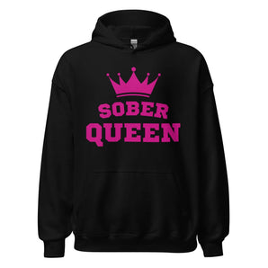 Sober Queen - Graphic Print Hoodie | Recovery Empowerment Apparel - Black / S | Sobervation