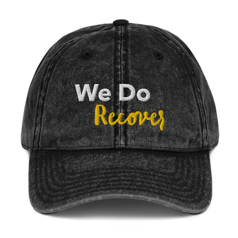 We Do Recover Vintage Dad Hat - Classic Cotton Twill Recovery Cap - Black | Sobervation