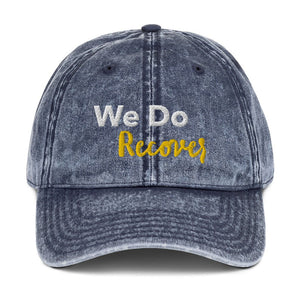 We Do Recover Vintage Dad Hat - Classic Cotton Twill Recovery Cap - Navy | Sobervation